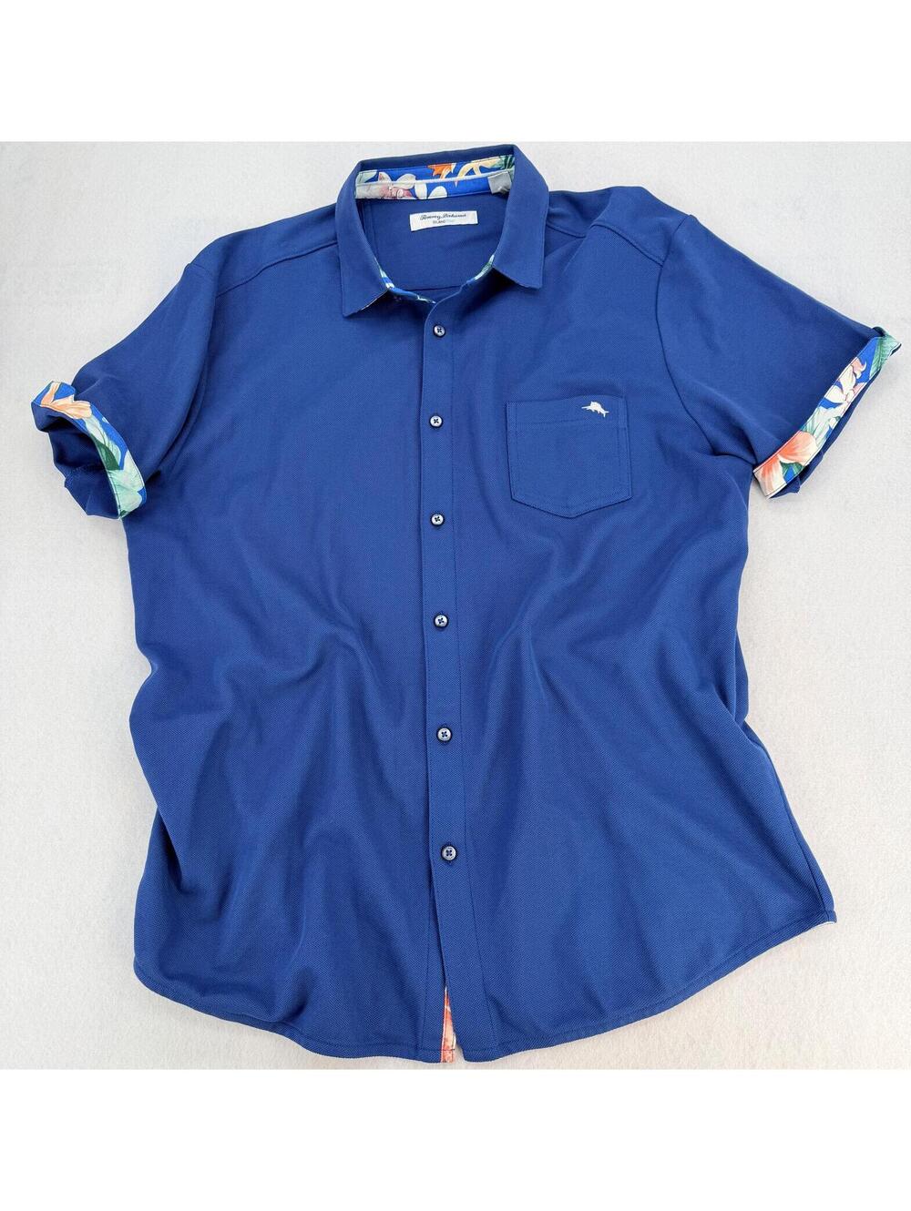 Tommy Bahama Men's Shirt Size L Blue Relaxed Fit Casual‎ Classic